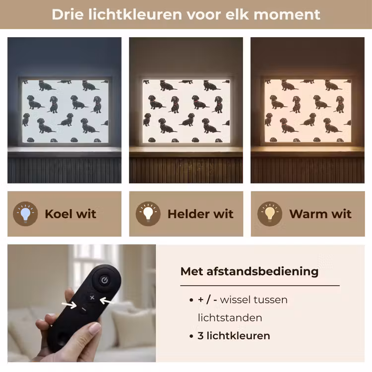 Lightbox - Wandlamp - Hond - Patroon - Zwart — 8