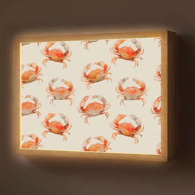 Lightbox - Wandlamp - Krabben - Patroon - Oranje — 1