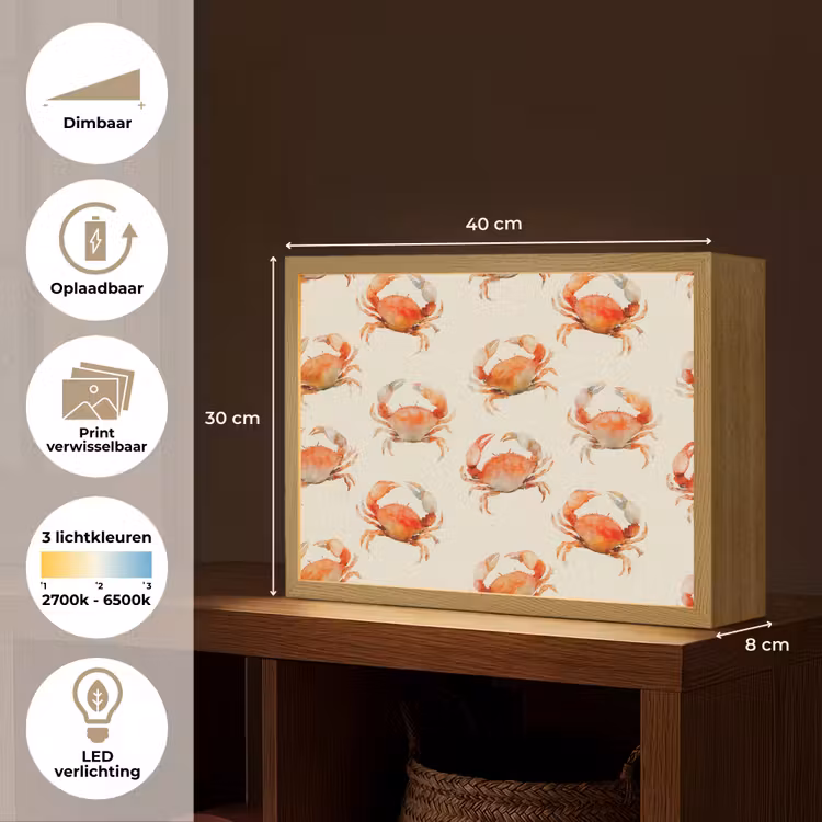 Lightbox - Wandlamp - Krabben - Patroon - Oranje — 10