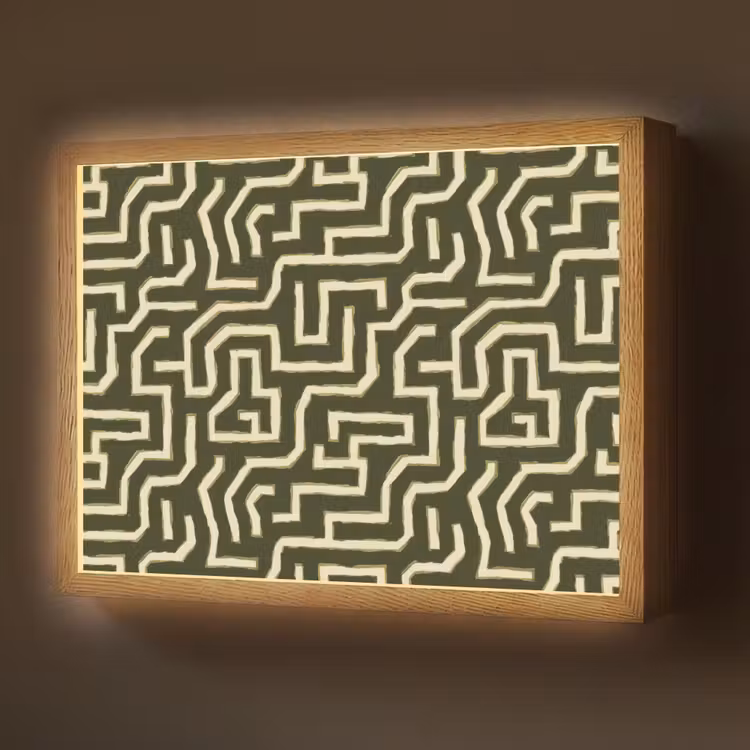 Lightbox - Wandlamp - Lijnen - Abstract - Groen — 1
