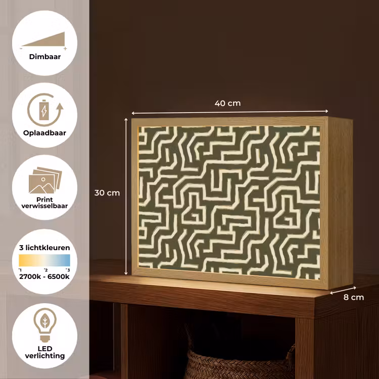 Lightbox - Wandlamp - Lijnen - Abstract - Groen — 10