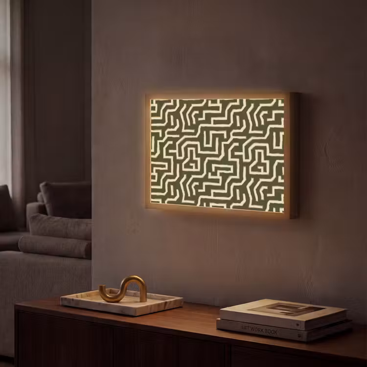 Lightbox - Wandlamp - Lijnen - Abstract - Groen — 2