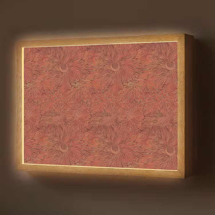 Lightbox - Wandlamp - Oosters - Bloemen - Terracotta — 1