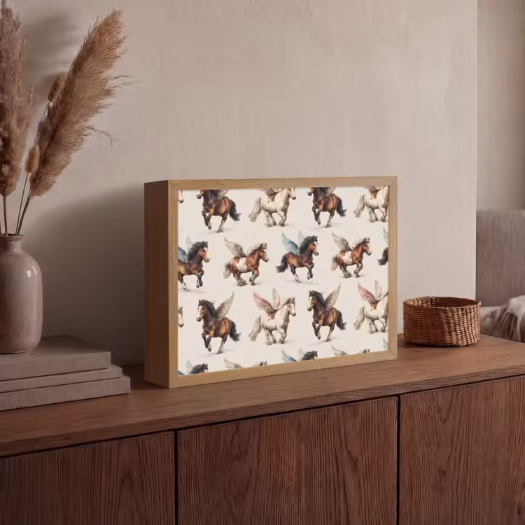 Lightbox - Wandlamp - Paarden - Vleugels - Kleurrijk — 4