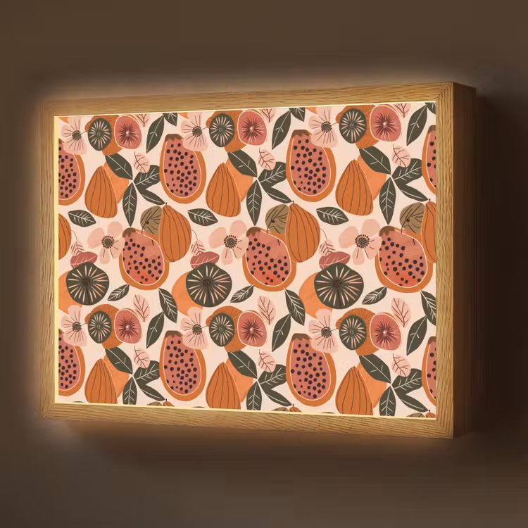 Lightbox - Wandlamp - Papaja - Bloesem - Oranje — 1