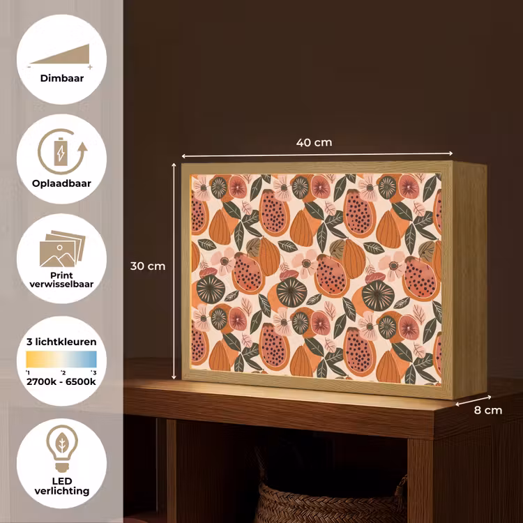 Lightbox - Wandlamp - Papaja - Bloesem - Oranje — 10