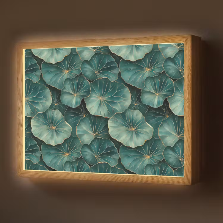 Lightbox - Wandlamp - Patroon - Bladeren - Groen — 1