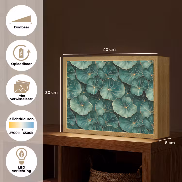Lightbox - Wandlamp - Patroon - Bladeren - Groen — 10