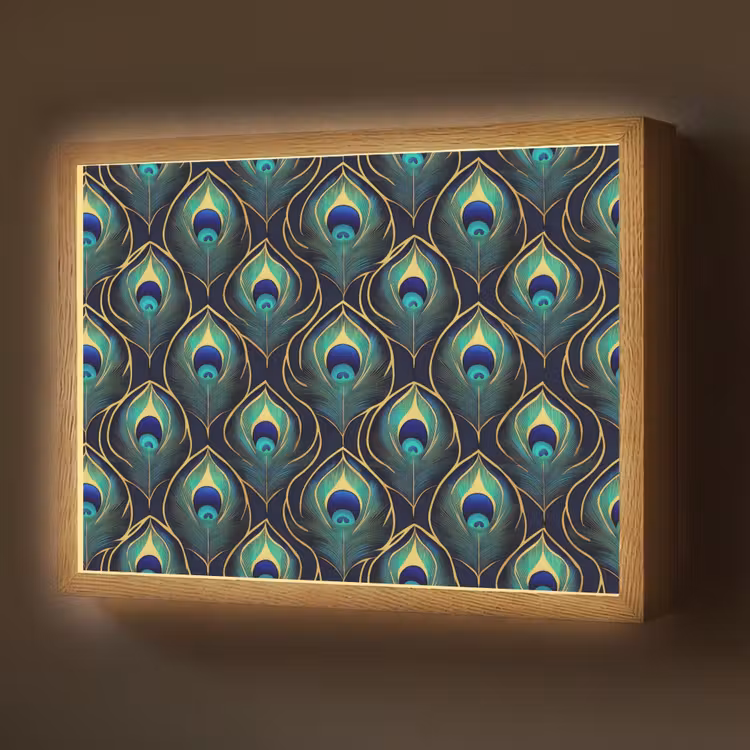 Lightbox - Wandlamp - Pauw - Veren - Groen — 1