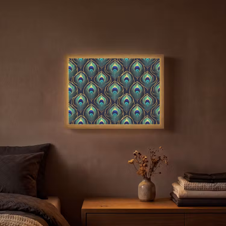Lightbox - Wandlamp - Pauw - Veren - Groen — 3