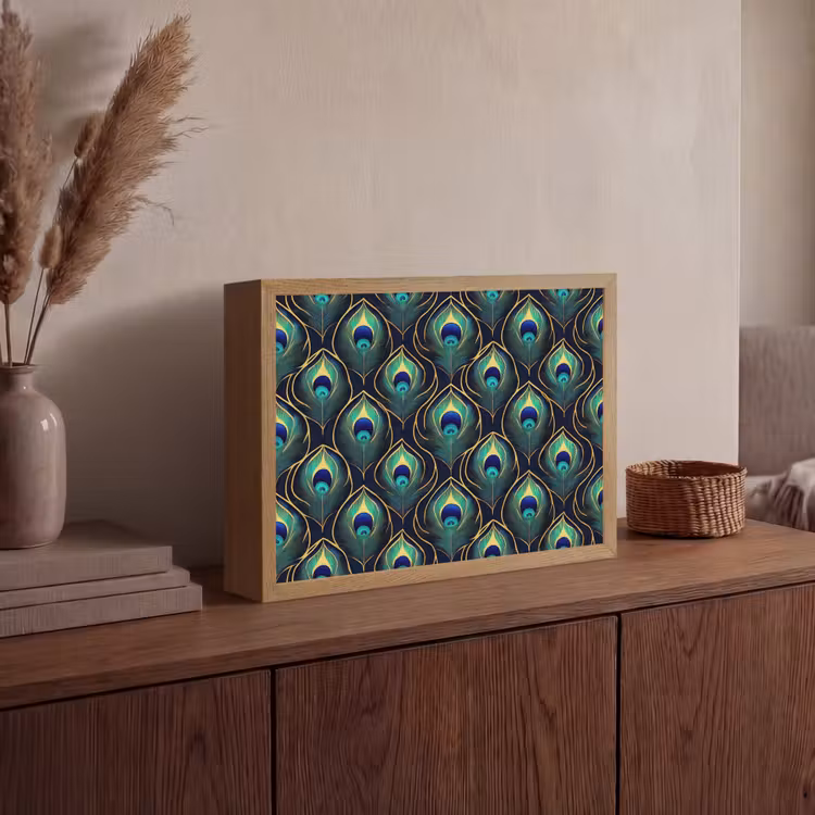Lightbox - Wandlamp - Pauw - Veren - Groen — 4
