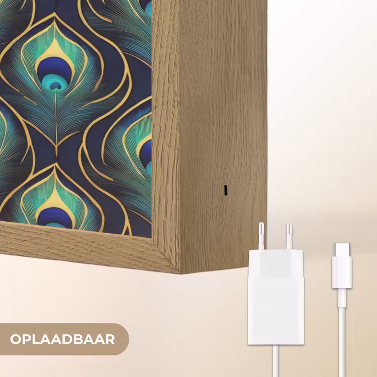 Lightbox - Wandlamp - Pauw - Veren - Groen — 7