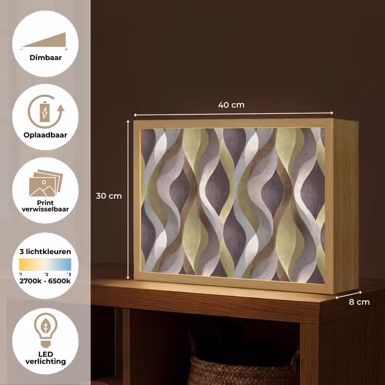 Lightbox - Wandlamp - Retro - Banen - Kleurrijk — 10
