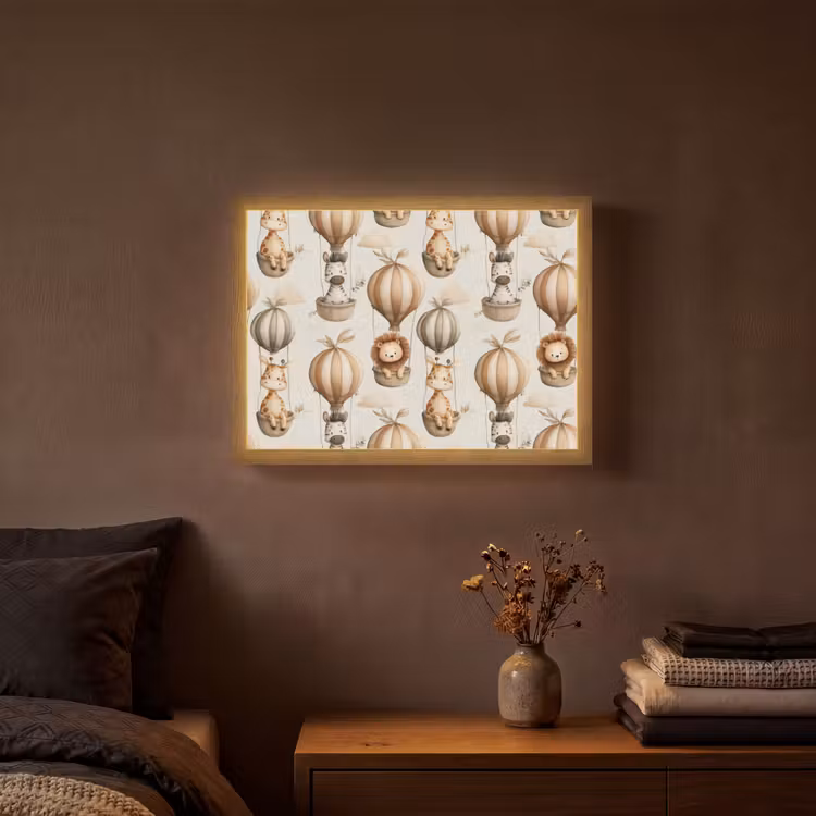 Lightbox - Wandlamp - Safari - Luchtballonen - Taupe — 3