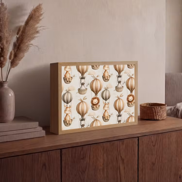 Lightbox - Wandlamp - Safari - Luchtballonen - Taupe — 4