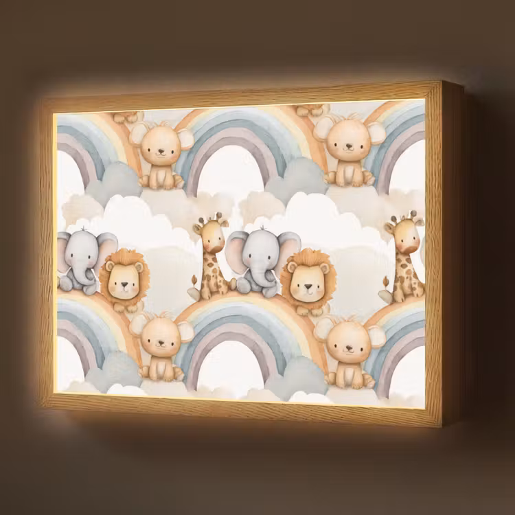 Lightbox - Wandlamp - Safari - Regenboog - Kleurrijk — 1
