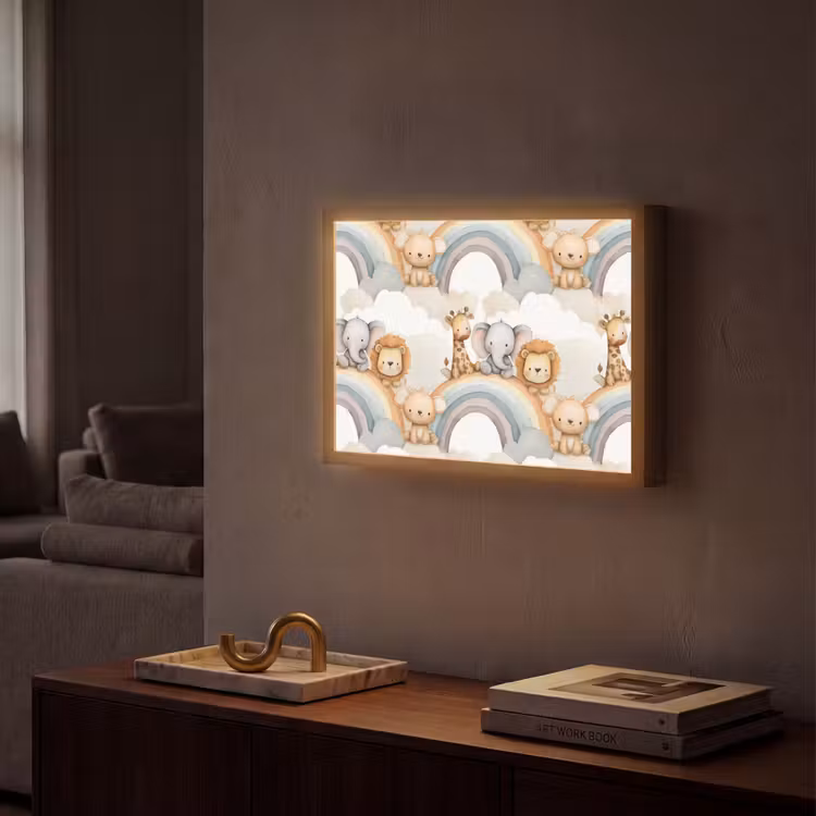 Lightbox - Wandlamp - Safari - Regenboog - Kleurrijk — 2