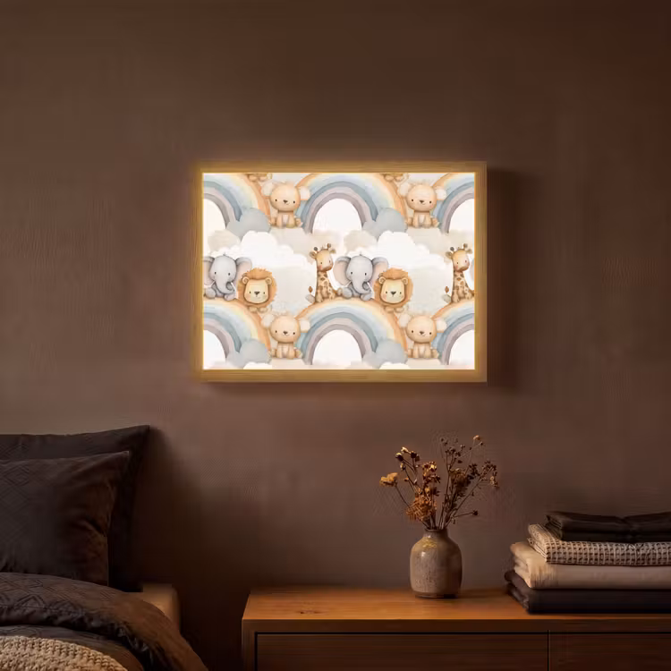 Lightbox - Wandlamp - Safari - Regenboog - Kleurrijk — 3