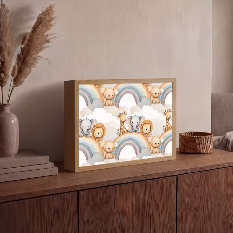 Lightbox - Wandlamp - Safari - Regenboog - Kleurrijk — 4