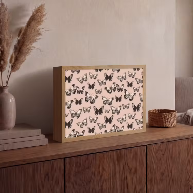 Lightbox - Wandlamp - Tijdloos - Vlinders - Perzik — 4