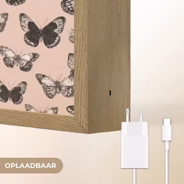 Lightbox - Wandlamp - Tijdloos - Vlinders - Perzik — 7