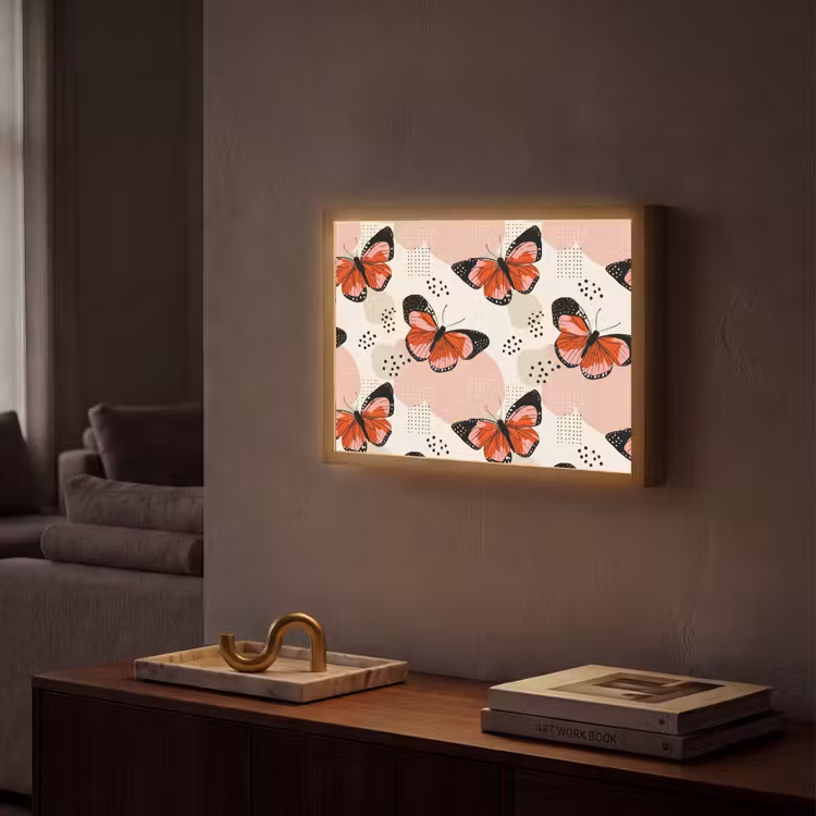 Lightbox - Wandlamp - Vlinders - Retro - Kleurrijk — 2