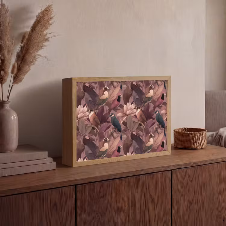 Lightbox - Wandlamp - Vogels - Bladeren - Roze — 4