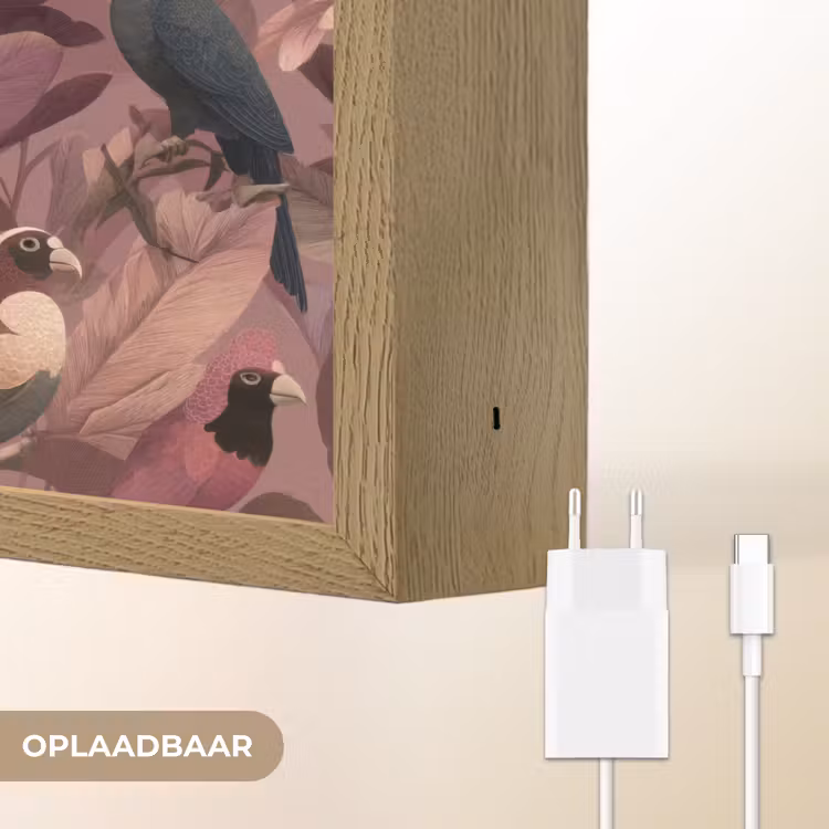 Lightbox - Wandlamp - Vogels - Bladeren - Roze — 7