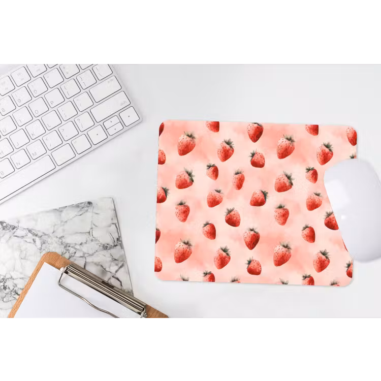 Muismat - Aardbei - Patroon - Roze — 2