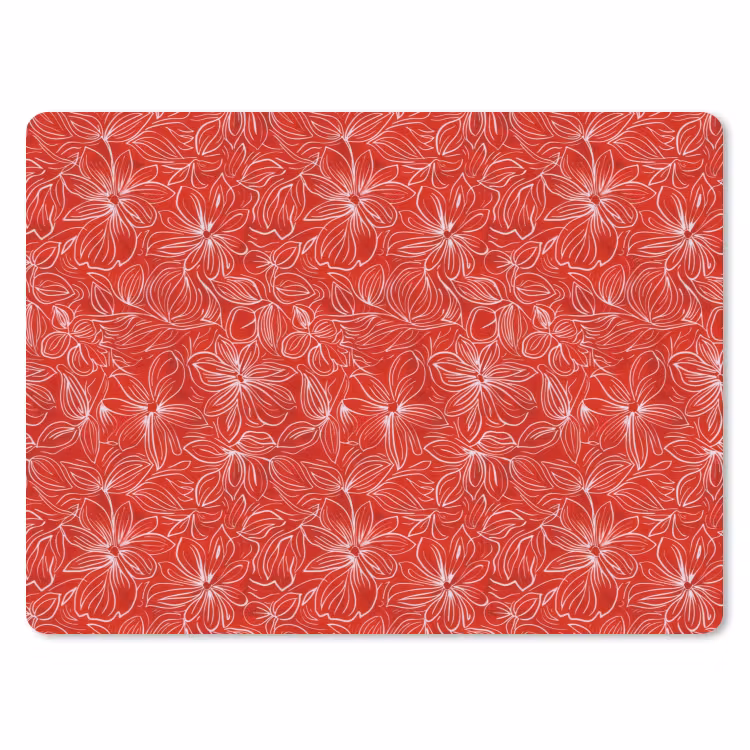 Muismat - Bloemen - Patroon - Rood — 1