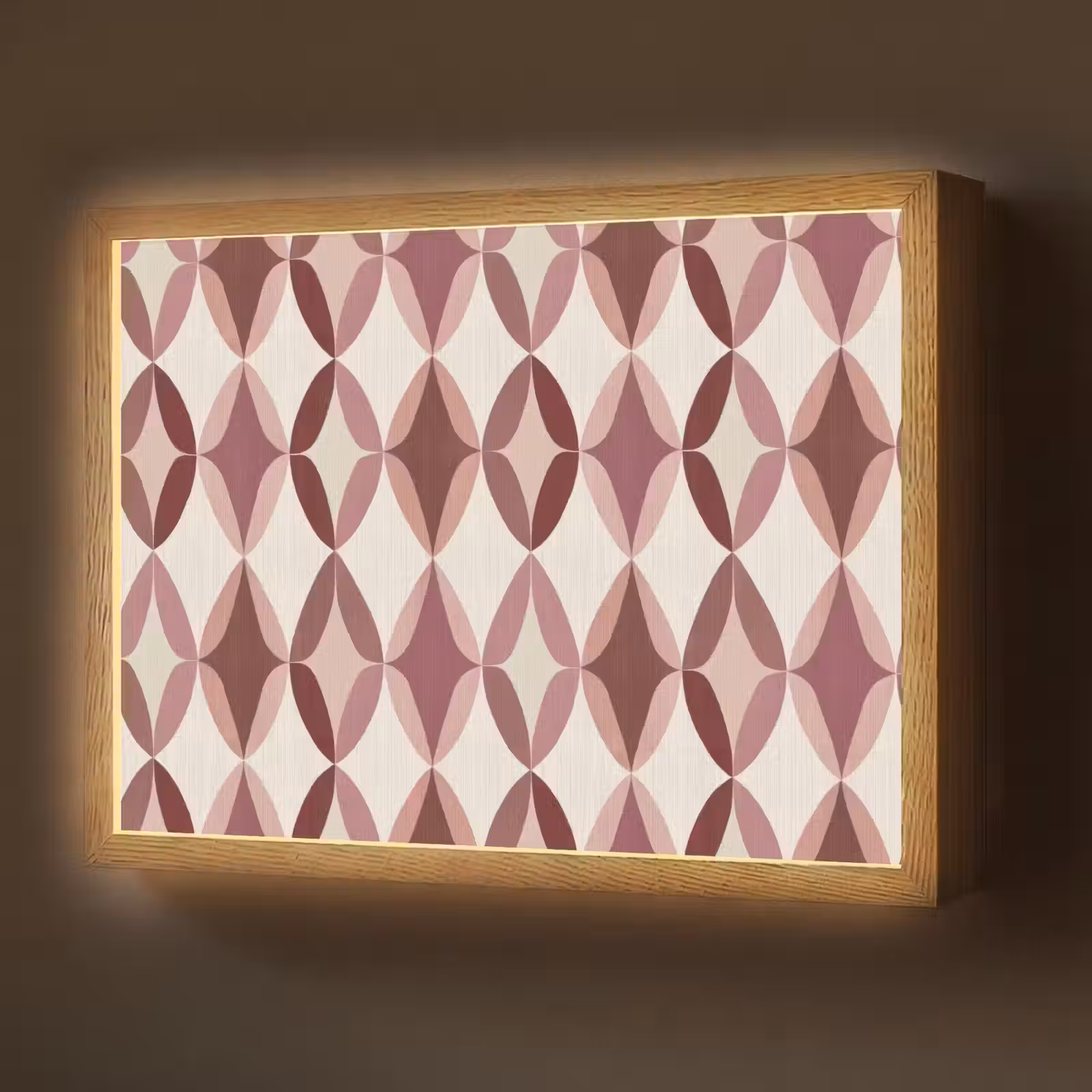 Lightbox - Wandlamp - Ovaal - Textuur - Roze — 1