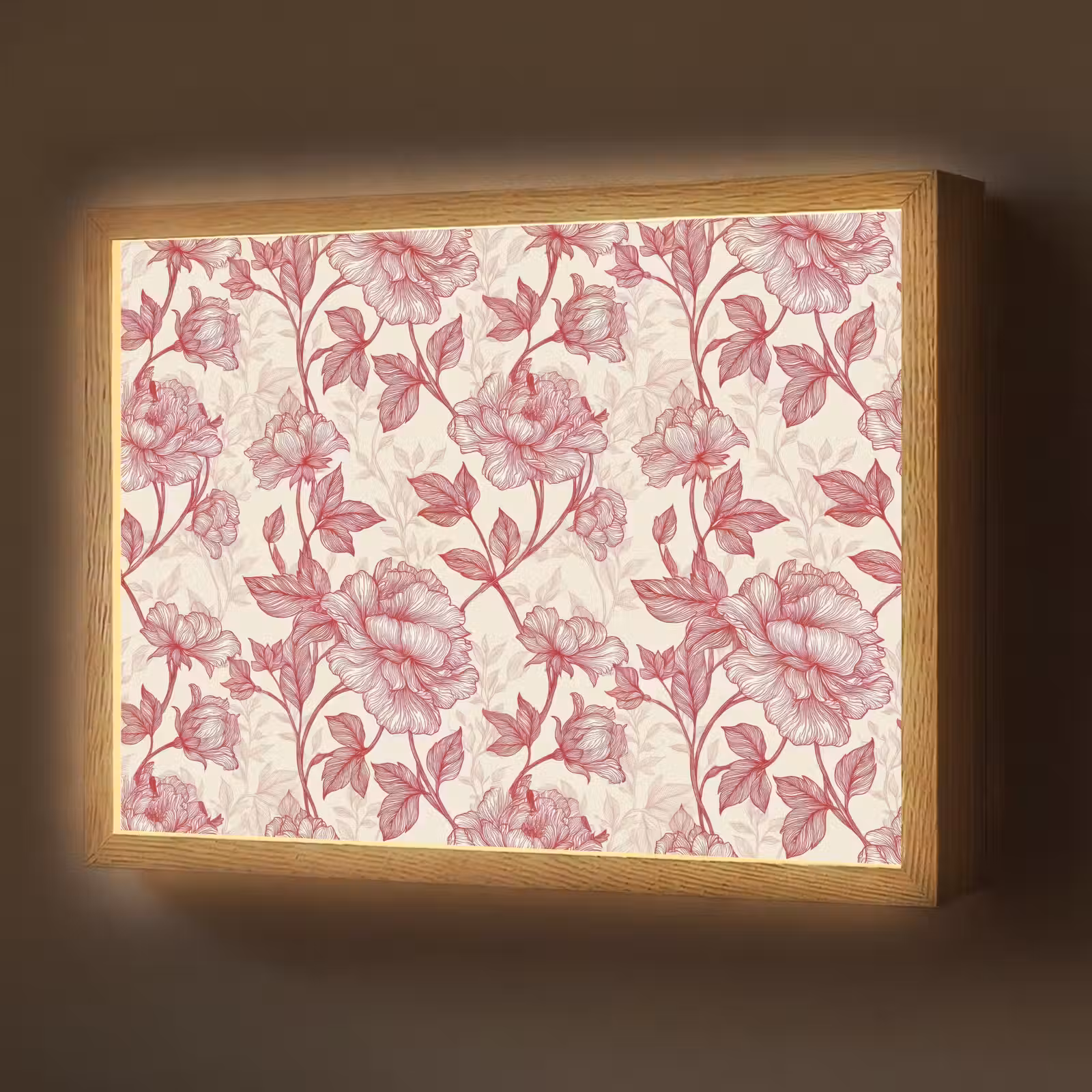 Lightbox - Wandlamp - Pioenrozen - Modern - Rood — 1