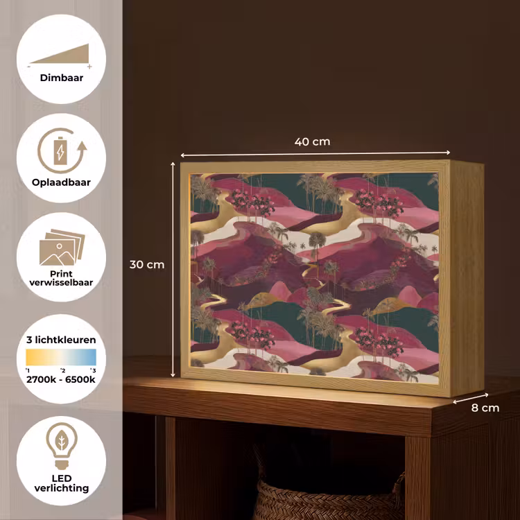 Lightbox - Wandlamp - Magisch - Palmbomen - Goud — 10