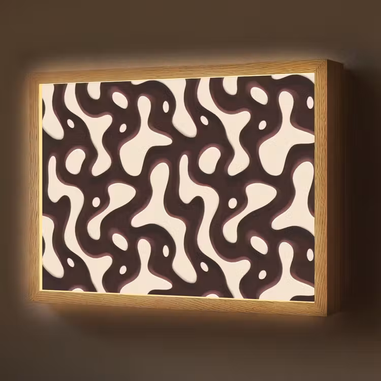 Lightbox - Wandlamp - Organisch - Krachtig - Bruin — 1
