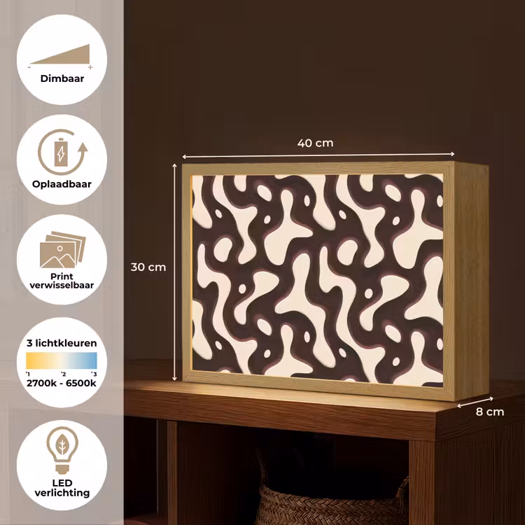 Lightbox - Wandlamp - Organisch - Krachtig - Bruin — 10