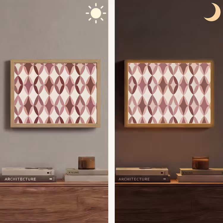 Lightbox - Wandlamp - Ovaal - Textuur - Roze — 6