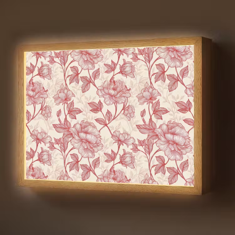 Lightbox - Wandlamp - Pioenrozen - Modern - Rood — 1