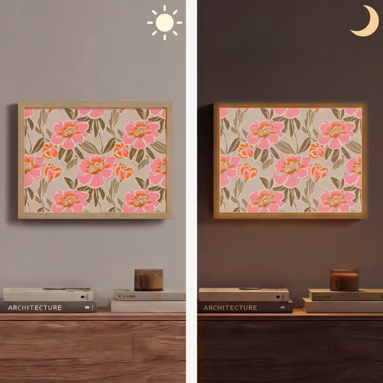 Lightbox - Wandlamp - Pioenrozen - Patroon - Roze — 6