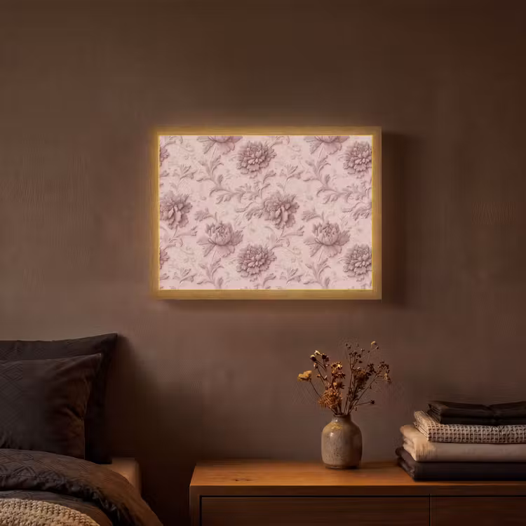 Lightbox - Wandlamp - Reliëf - Pioenrozen - Roze — 3