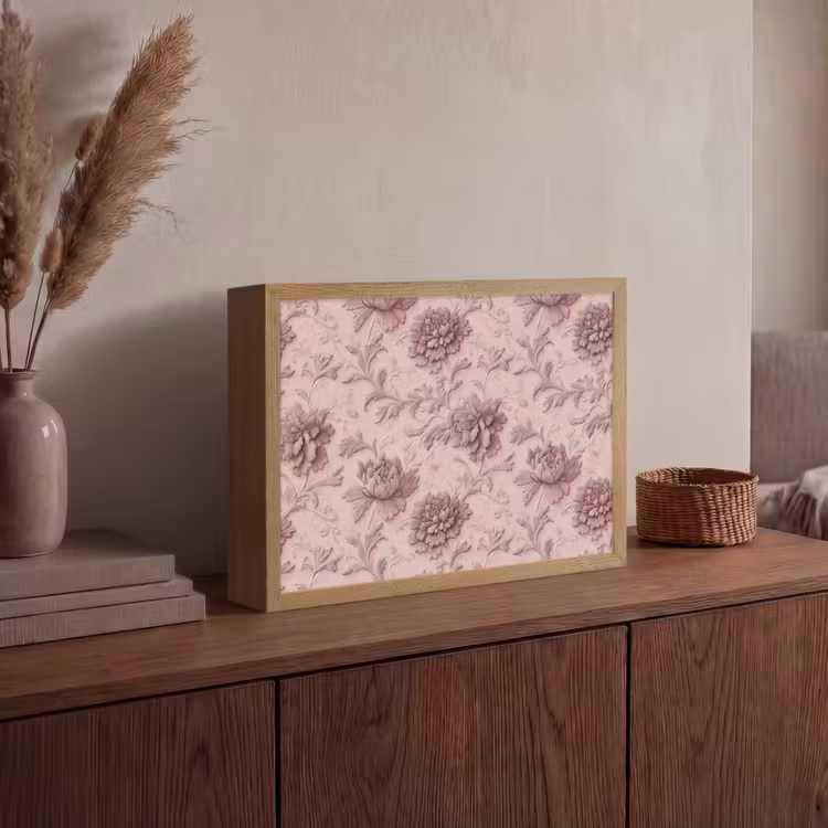 Lightbox - Wandlamp - Reliëf - Pioenrozen - Roze — 4