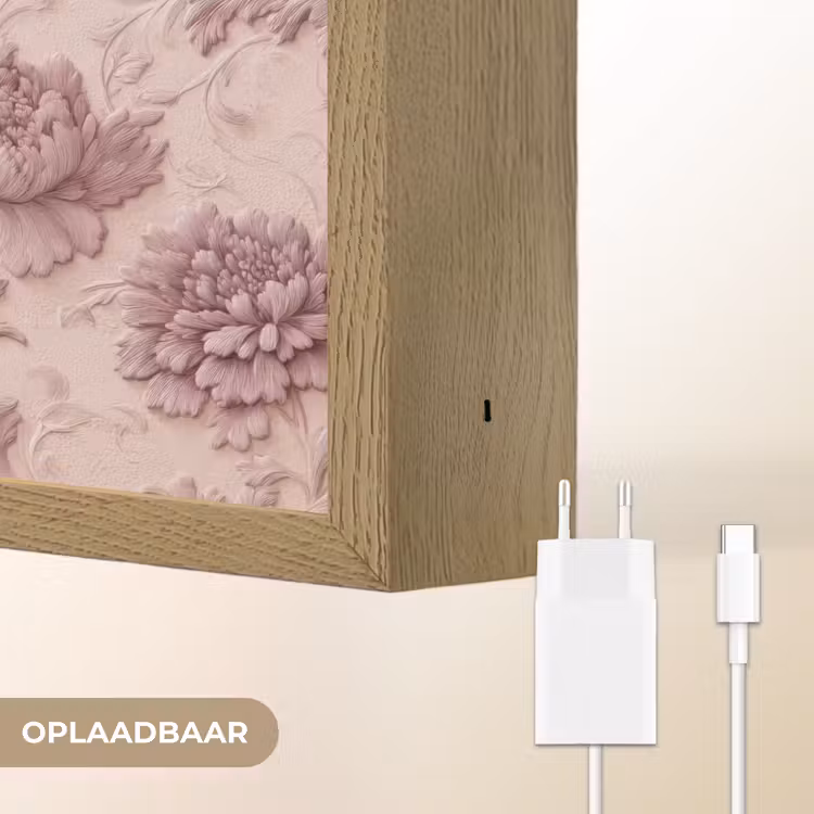 Lightbox - Wandlamp - Reliëf - Pioenrozen - Roze — 7