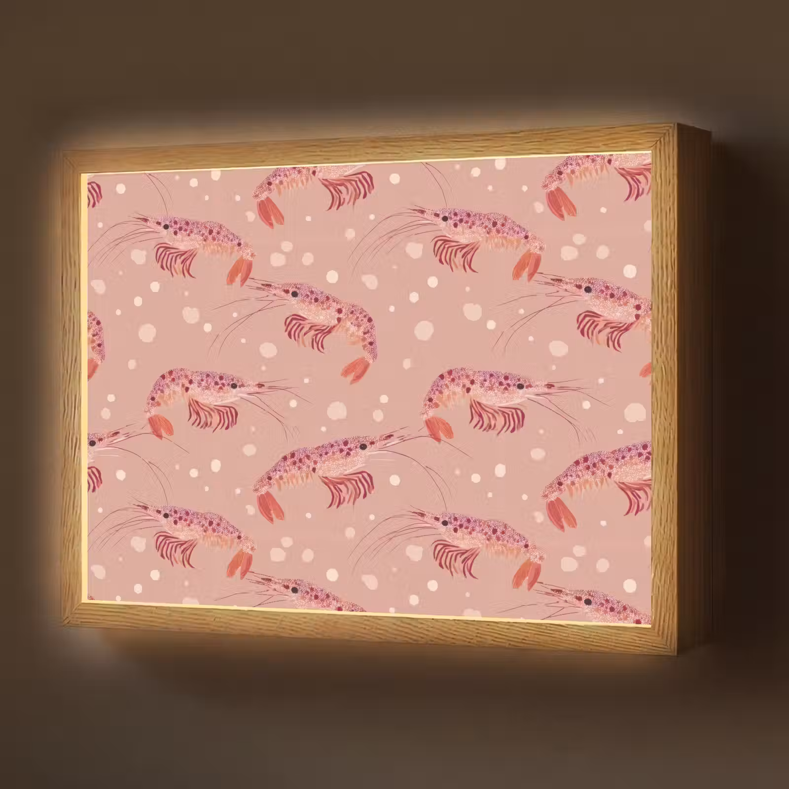 Lightbox - Wandlamp - Garnalen - Stippen - Roze — 1