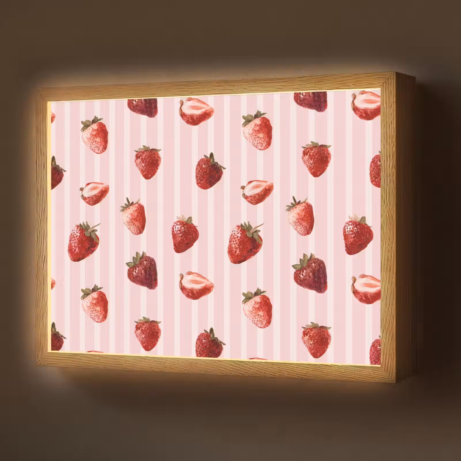 Lightbox - Wandlamp - Strepen - Aardbei - Roze — 1