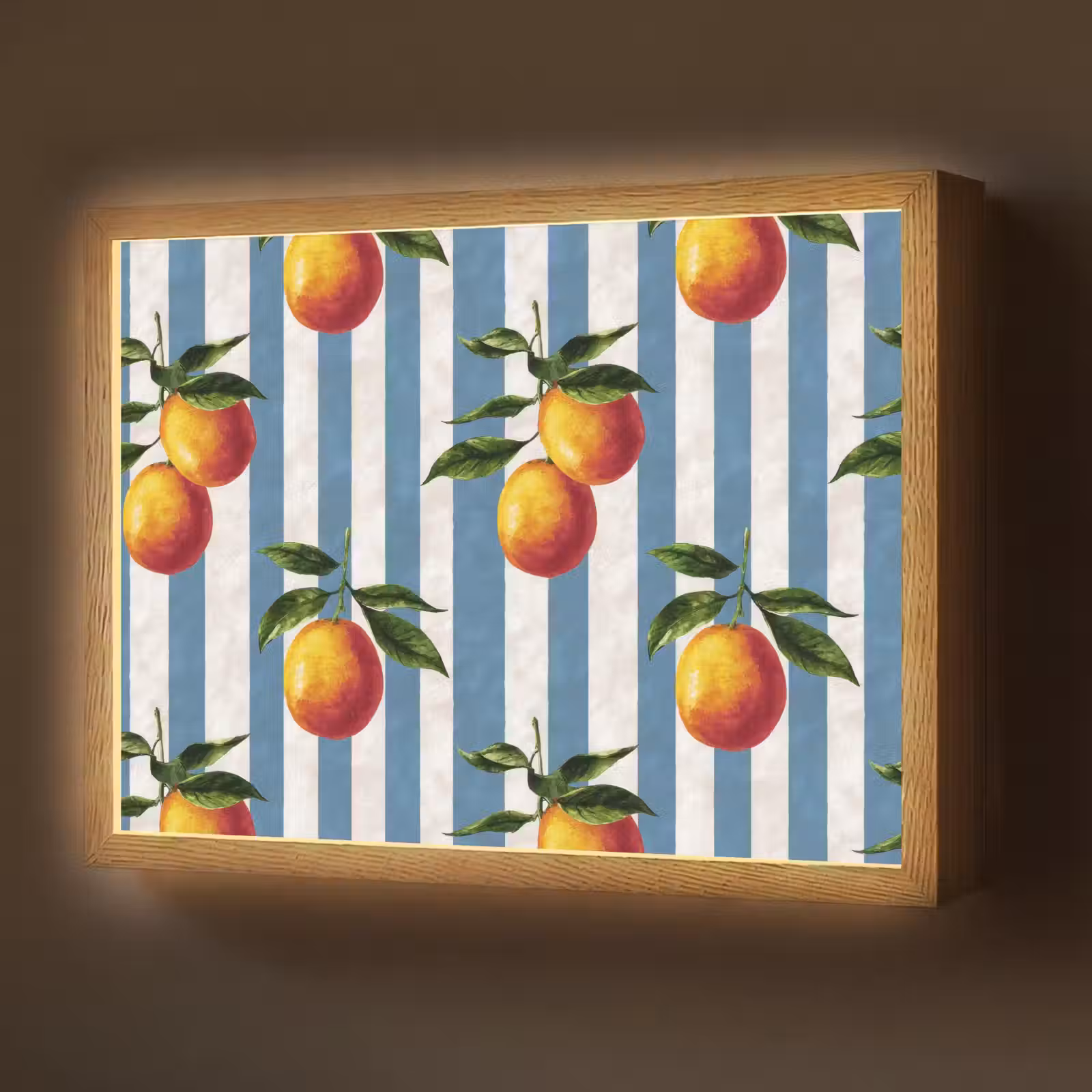 Lightbox - Wandlamp - Strepen - Citroen - Blauw — 1