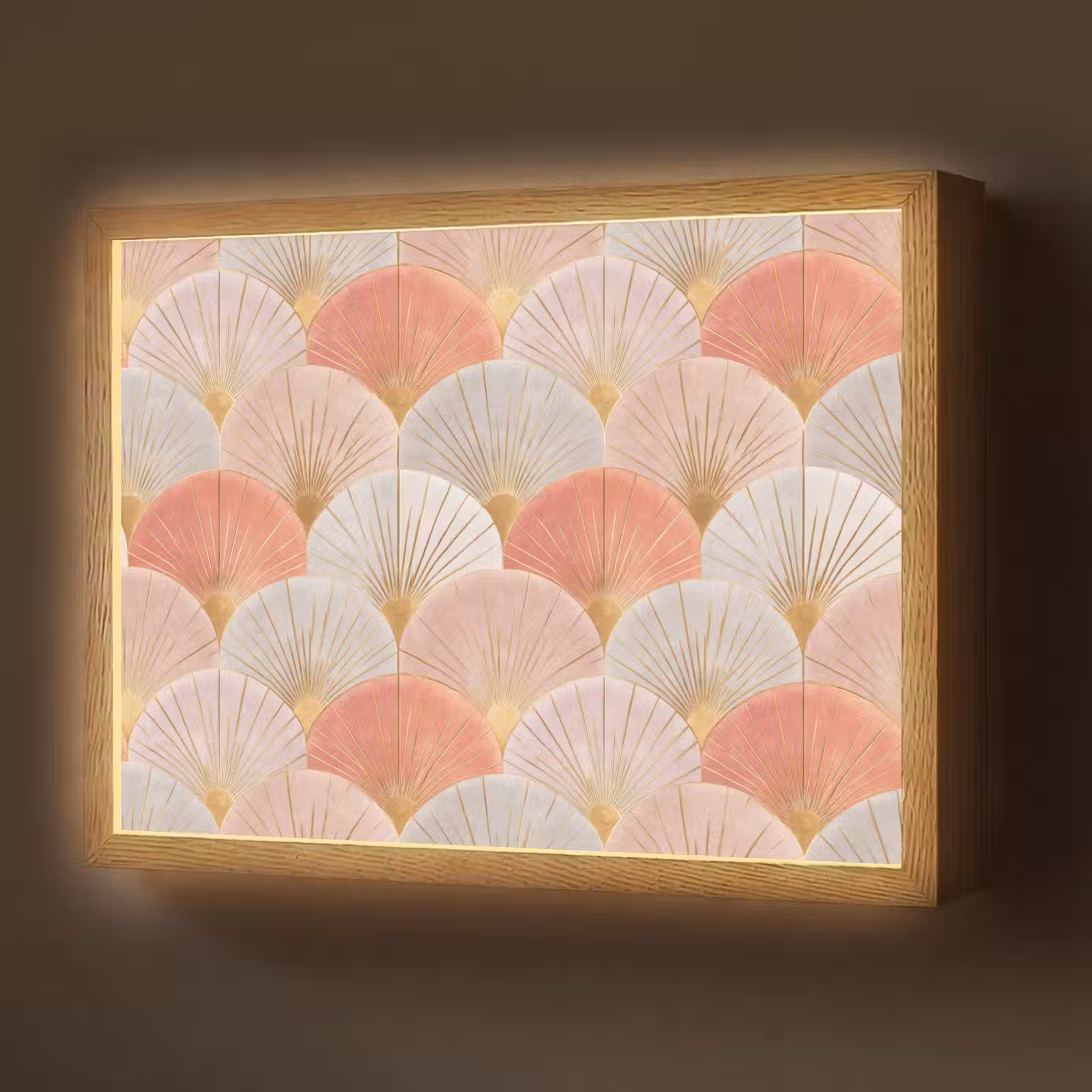 Lightbox - Wandlamp - Waaiers - Goud - Roze — 1