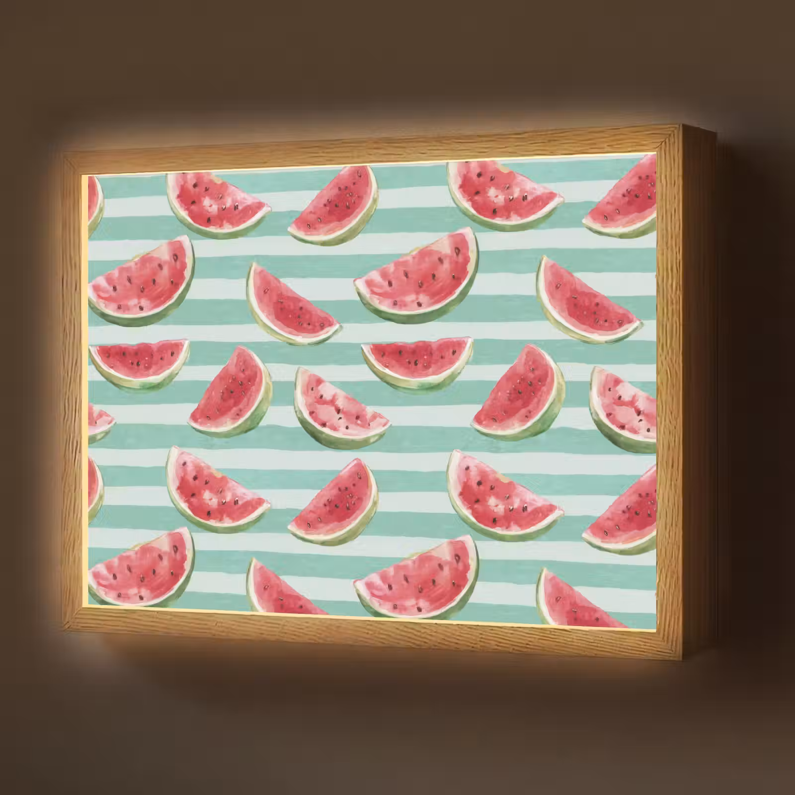 Lightbox - Wandlamp - Watermeloen - Strepen - Groen — 1