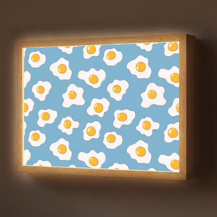 Lightbox - Wandlamp - Eieren - Dooiers - Blauw — 1