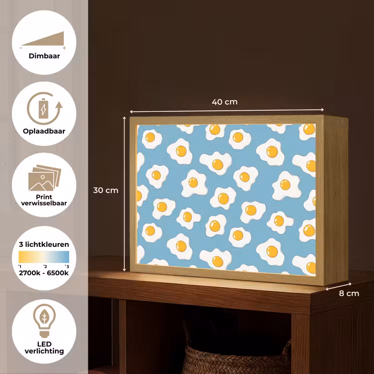 Lightbox - Wandlamp - Eieren - Dooiers - Blauw — 10