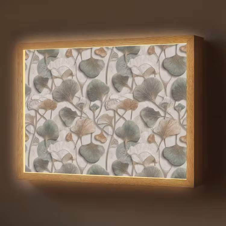 Lightbox - Wandlamp - Elegant - Bladeren - Groen — 1