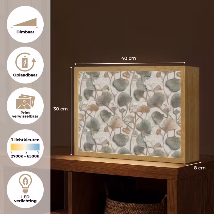 Lightbox - Wandlamp - Elegant - Bladeren - Groen — 10
